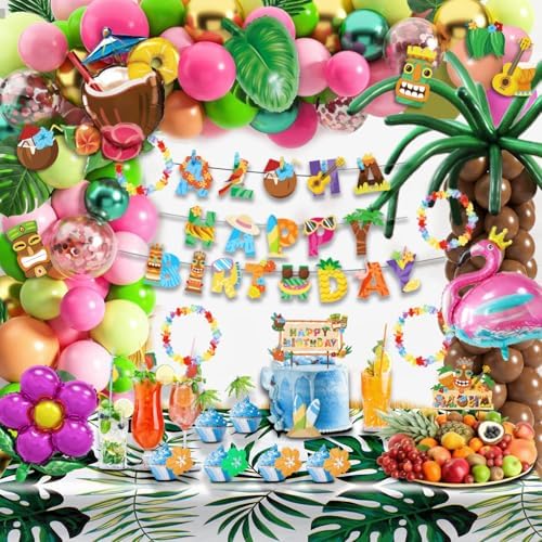 Party Spot 252 Piece Luau Birthday Party Decor Set