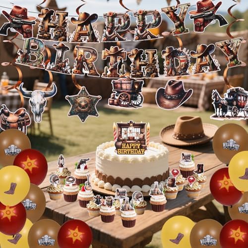 51 Pcs Western Cowboy Party Decorations Set