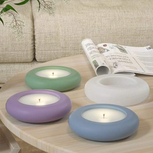 Wehous 2PCS Round Candle Holder Silicone Molds