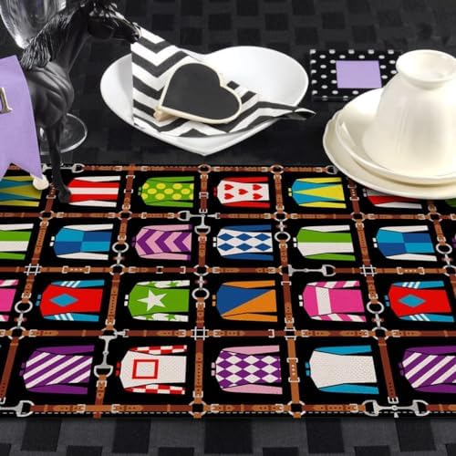 Pudodo Kentucky Table Runner Run for The Roses Derby Tablecloth 13x60
