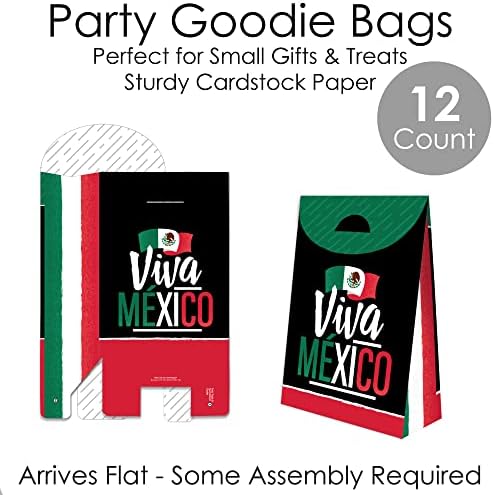 Big Dot of Happiness Viva Mexico Party Favor Bags Set of 12