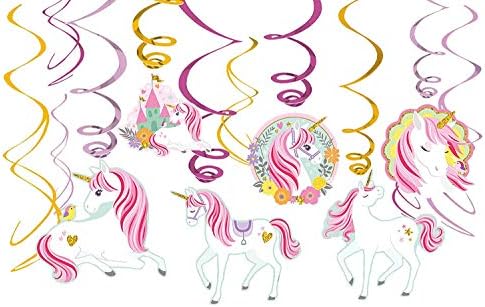 Magical Unicorn Foil Swirl Decorations Value Pack