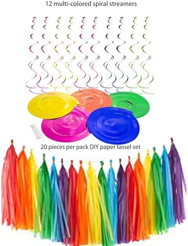 53 Piece Mexican Themed Hanging Paper Fan Decor Set