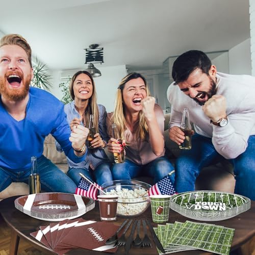 350 Pieces Football Themed Tableware Set for Game Day Parties