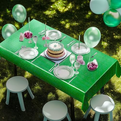 Just Shimmer 2 Pcs Dark Green Holographic Foil Tablecloths