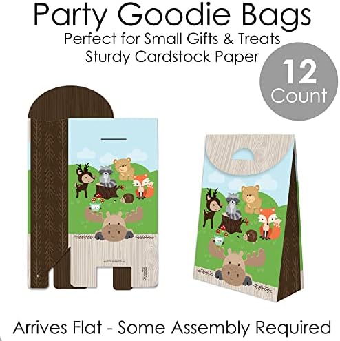 Big Dot of Happiness Woodland Creatures Party Favor Bags Set of 12
