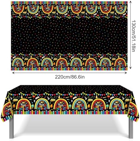 YVAINE 3 Piece Teachers Appreciation Tablecloths