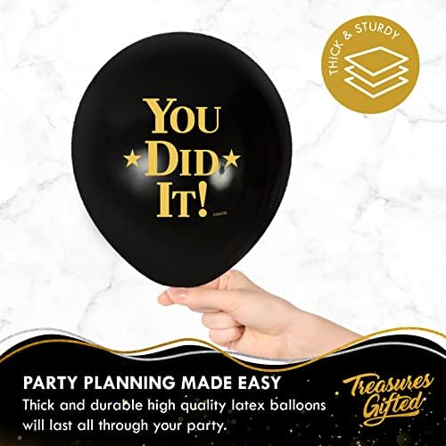 Gold Graduation Balloons 12 Pack - Class of 2025 Decorations