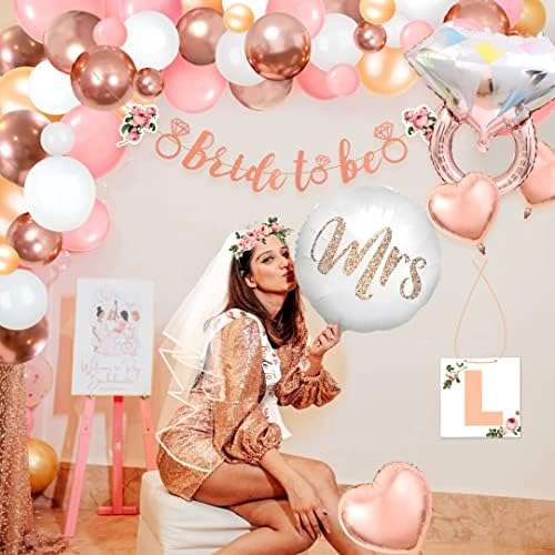 MOVINPE Bachelorette Party Decoration Kit Rose Gold Balloons