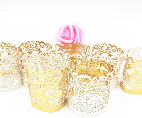Candle Wraps 50PCS Flameless Tea Light Decorative Holders Gold
