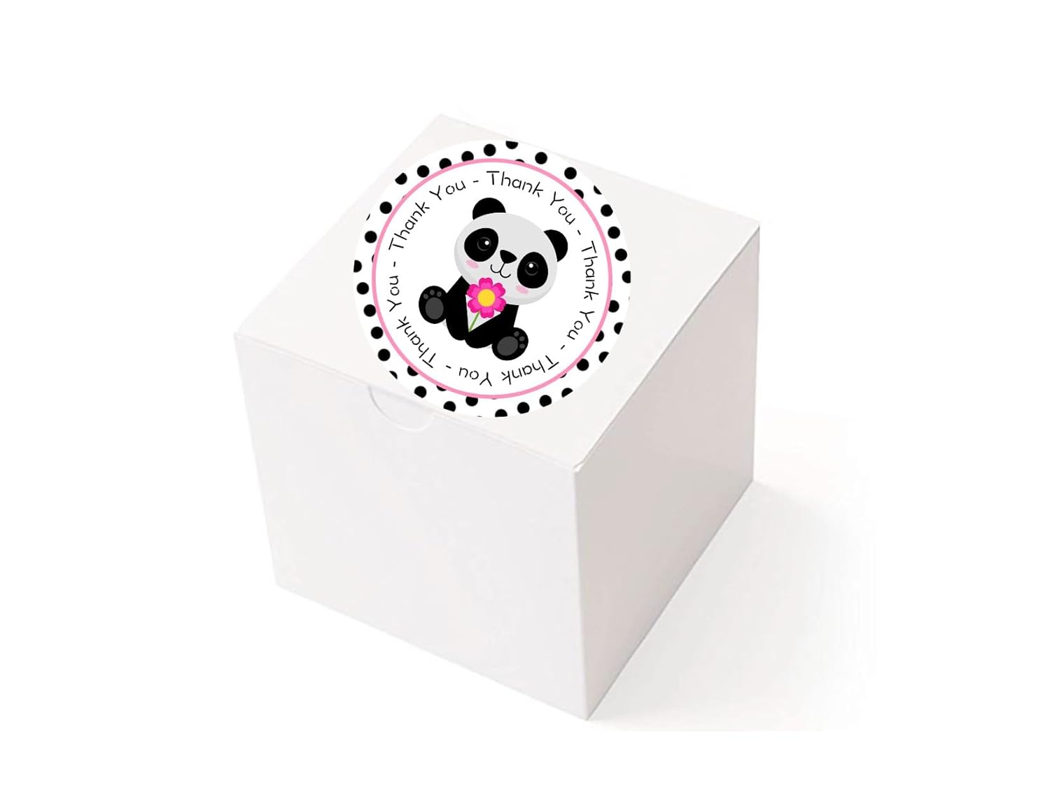 Pink Panda Thank You Stickers 24 pcs Party Decor