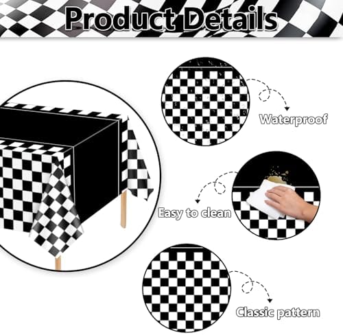 4 Pcs Racing Car Tablecloths for Birthday Party Decorations