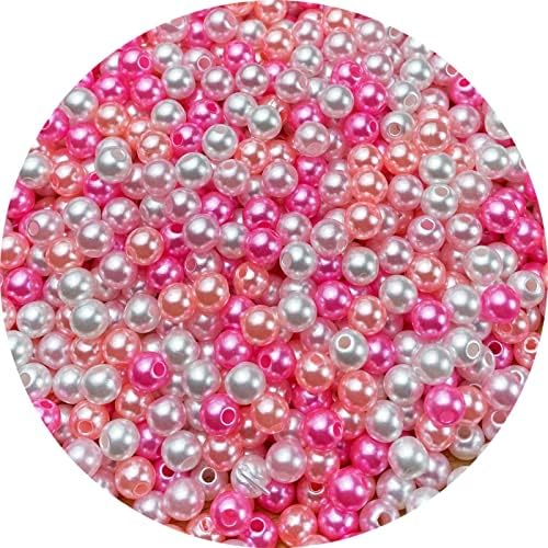 Pearl Beads 800 Pcs 6mm Round Spacer Beads for Jewelry DIY Crafting