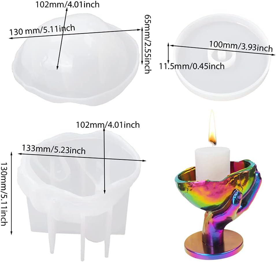 FineInno Resin Casting Mold Set for Candle Holders and DIY Jewelry