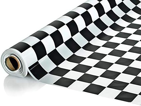 Andersons Black and White Checkered Banquet Roll 1950s Style