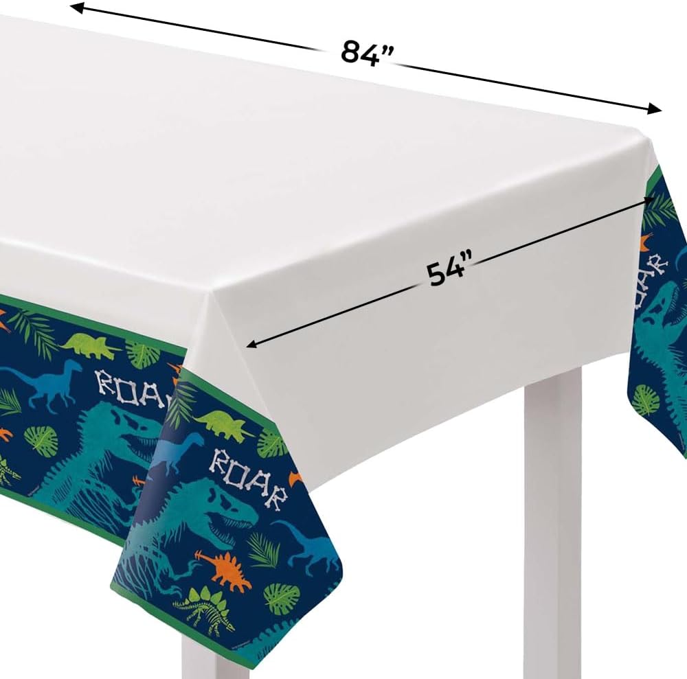 Amscan Multicolor Dino-mite Birthday Table Cover 54x84