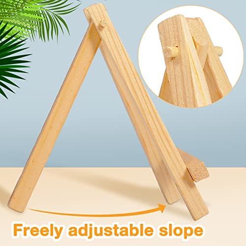 Thenshop 40 Pack 6 Inch Natural Wooden Mini Easel Stand