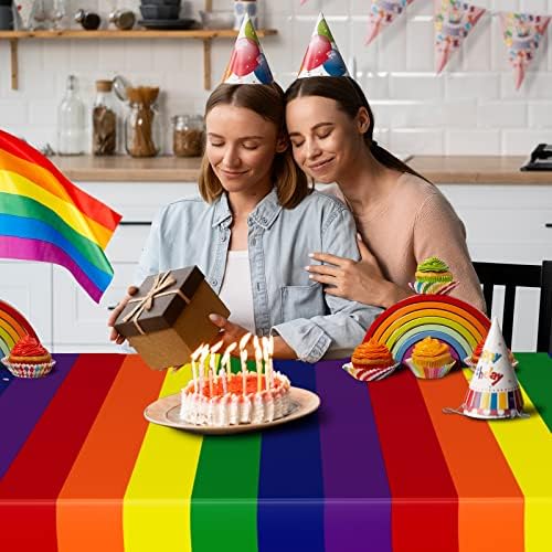 DYLIVeS Rainbow Tablecloth 54x108 Inch 2 Pcs