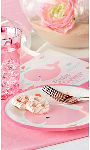 Creative Converting Border Print Tablecover Lil Spout Pink