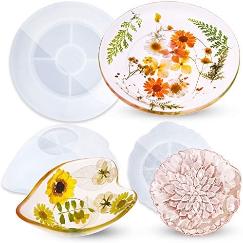 NiArt Epoxy Resin Silicone Molds 3 Shapes Jewelry Trinket Dish