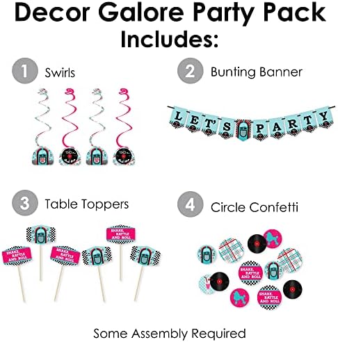 Big Dot of Happiness 50s Sock Hop Party Pack 51 Pieces