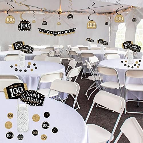 Big Dot of Happiness 100th Birthday Gold Decor Pack