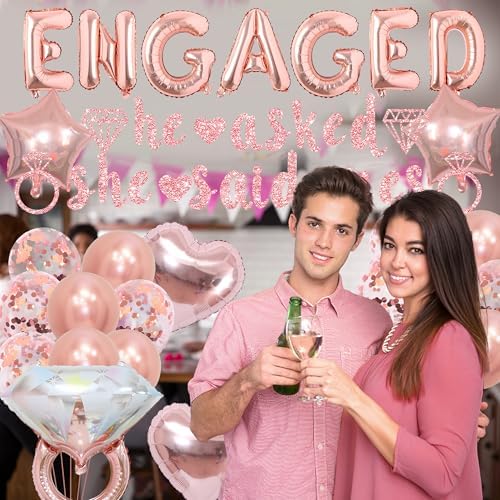 Engagement Party Decorations Rose Gold Set