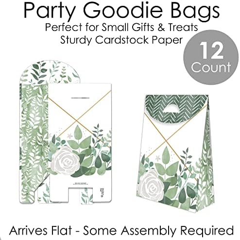 Boho Botanical Greenery Gift Favor Bag Set of 12