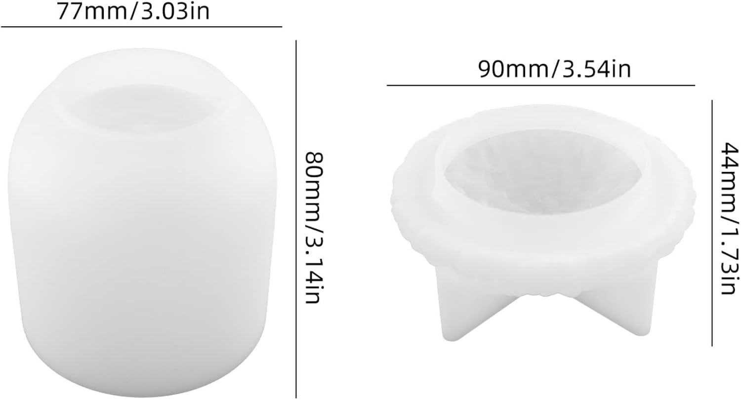 2pcs Set Pinecone Resin Molds with Lids