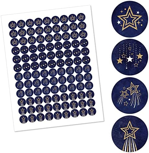 Starry Skies Gold Round Candy Sticker Favors