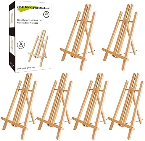 CONDA 6 Pack 16 Inch Tabletop Easel Set