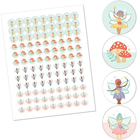 Big Dot of Happiness Lets Be Fairies Round Candy Stickers - 108 per Sheet