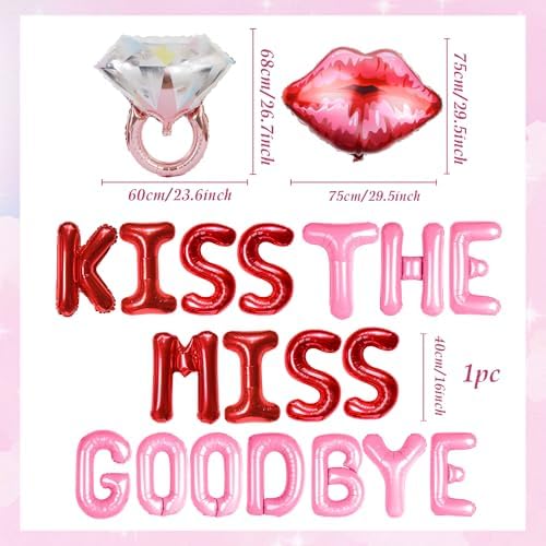 Kiss The Miss Goodbye Balloon Banner Bachelorette Decor
