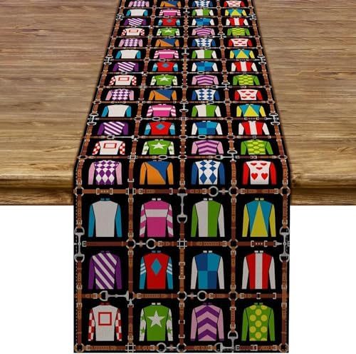 Pudodo Kentucky Table Runner Run for The Roses Derby Tablecloth 13x60