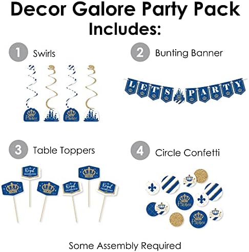 Royal Prince Charming Decor Galore Party Pack 51 Pieces