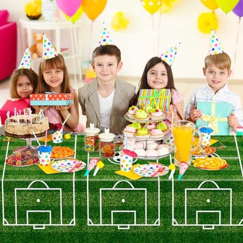 2 Pack Soccer Themed Tablecloths 54x108 In
