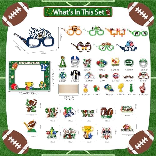 120-Piece Football Birthday Party Decorations Set
