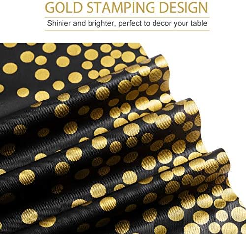 HOMIX 6 Pack Black and Gold Tablecloths for Rectangle Tables