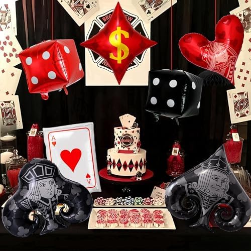 Poker Casino Balloons Decor Set for Parties