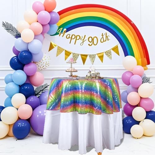 50 Inch Sequin Round Tablecloth for Parties