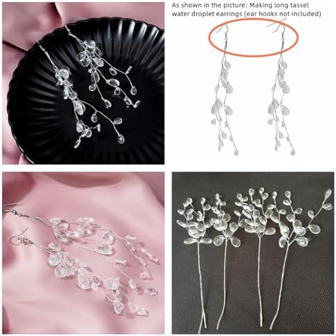 30pack Acrylic Drop Bead Floral Picks with Soft Stems