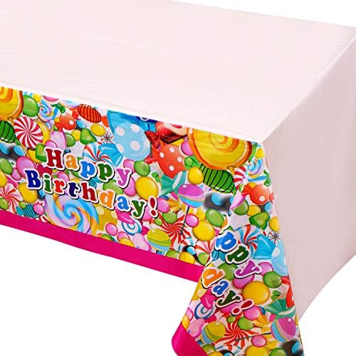Sweet Candy Lollipop Tablecloth for Birthday Party Decorations