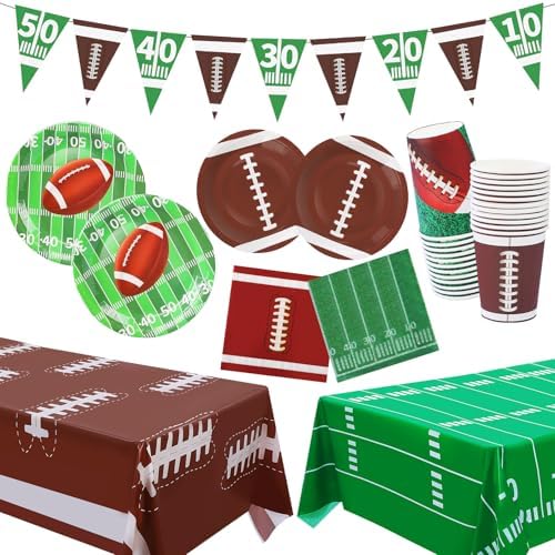 99 Pcs Football Party Supplies Kit for 24 Guests