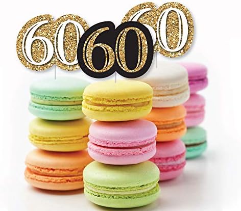 Big Dot of Happiness 60th Birthday Cut Outs - Gold - 24 Count