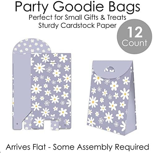 Purple Daisy Flowers Party Favor Bags Set of 12