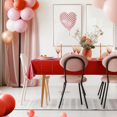 4pcs Red Foil Tablecloth 54x72 Inch Party Decor