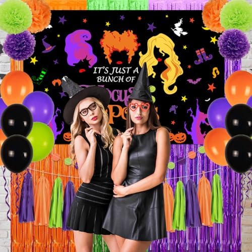 Hocus Pocus Halloween Balloons and Backdrop Decorations