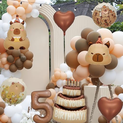 Capybara Birthday Foil Balloon Set - 8 Piece