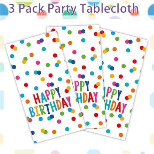 T-Antrix 3 Pack Happy Birthday Tablecloth