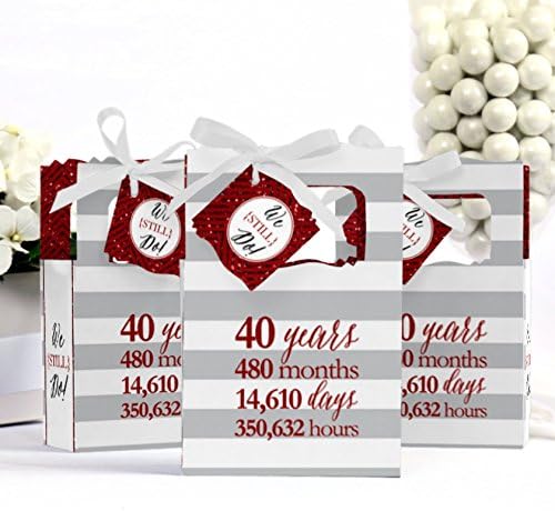 Big Dot of Happiness 40th Wedding Anniversary Party Favor Box Set 12